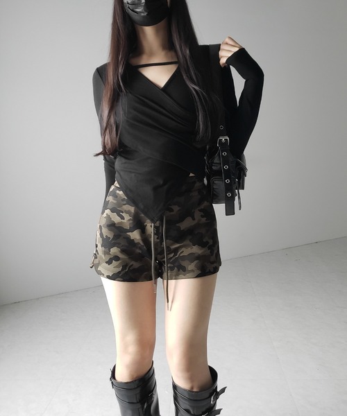 me+em select(ミームセレクト)の「【 2color 】ヴィンテージカモフラタイトショートパンツ / Vintage camouflage tight short pants(その他パンツ・レディース・グレー/カーキ・MEDIUM/SMALL/LARGE)」の13枚目の写真