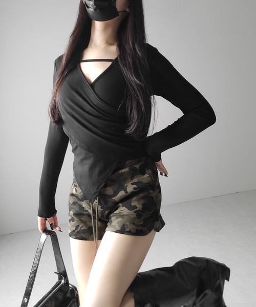 me+em select(ミームセレクト)の「【 2color 】ヴィンテージカモフラタイトショートパンツ / Vintage camouflage tight short pants(その他パンツ・レディース・グレー/カーキ・MEDIUM/SMALL/LARGE)」の14枚目の写真