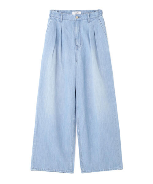 Healthy denim(ヘルシーデニム)の「◆【Healthy Denimコラボ】タックワイドデニムパンツ(デニムパンツ・レディース・ネイビー/ブルー・LARGE/MEDIUM/SMALL)」の3枚目の写真