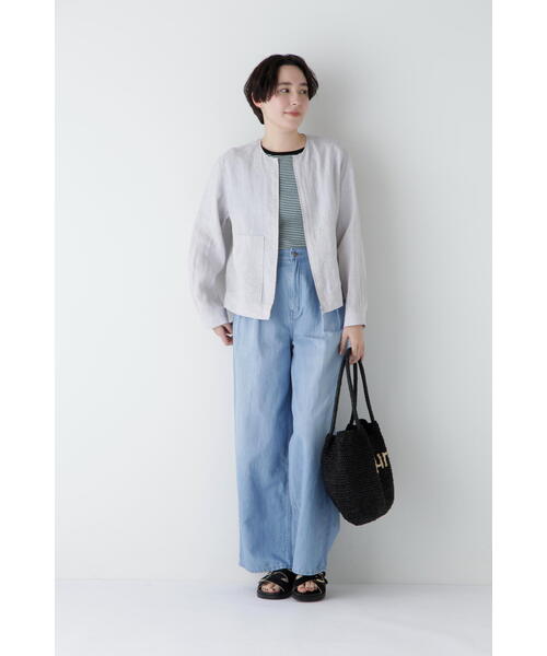 Healthy denim(ヘルシーデニム)の「◆【Healthy Denimコラボ】タックワイドデニムパンツ(デニムパンツ・レディース・ネイビー/ブルー・LARGE/MEDIUM/SMALL)」の7枚目の写真
