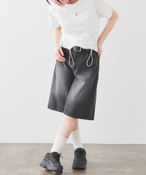 Honeys（ハニーズ）の「デニムハーフパンツ（デニムパンツ・レディース・ブルー系その他2/ブルー系その他3/ブラック系その他・L/LL/M/S/SS）」の15枚目の写真