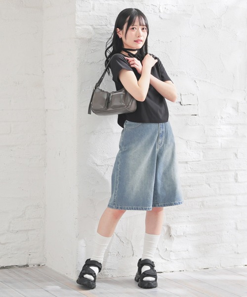 Honeys（ハニーズ）の「デニムハーフパンツ（デニムパンツ・レディース・ブルー系その他2/ブルー系その他3/ブラック系その他・L/LL/M/S/SS）」の19枚目の写真