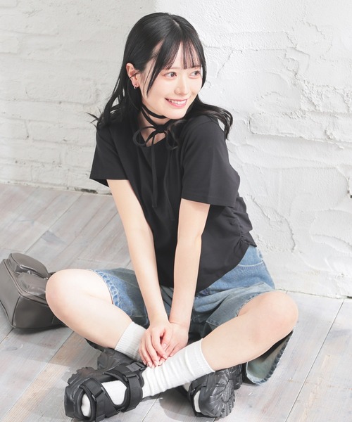 Honeys（ハニーズ）の「デニムハーフパンツ（デニムパンツ・レディース・ブルー系その他2/ブルー系その他3/ブラック系その他・L/LL/M/S/SS）」の21枚目の写真