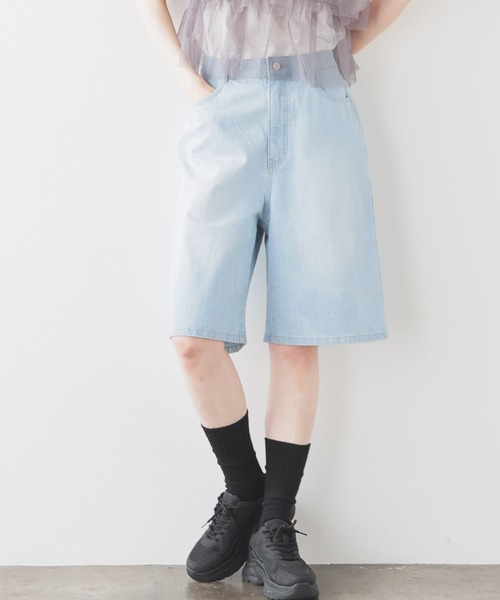 Honeys（ハニーズ）の「デニムハーフパンツ（デニムパンツ・レディース・ブルー系その他2/ブルー系その他3/ブラック系その他・L/LL/M/S/SS）」の8枚目の写真