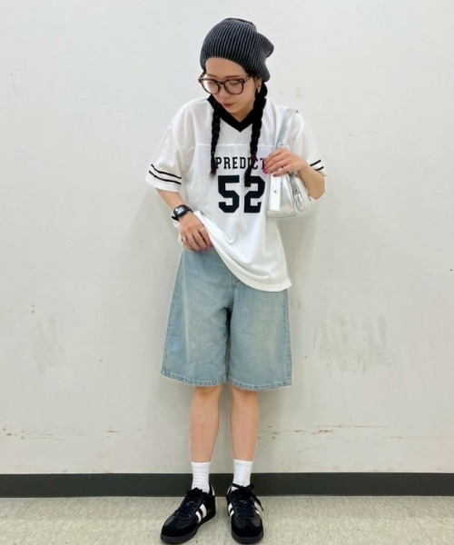 Honeys（ハニーズ）の「デニムハーフパンツ（デニムパンツ・レディース・ブルー系その他2/ブルー系その他3/ブラック系その他・L/LL/M/S/SS）」の11枚目の写真