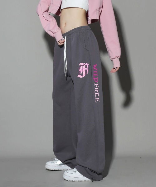 gossip!ロサンゼルス(ゴシップロサンゼルス)の「Y2K スウェットワイドパンツ ルームウェアパンツ(スウェットパンツ・レディース・グレー/ブラック・M/L)」の3枚目の写真
