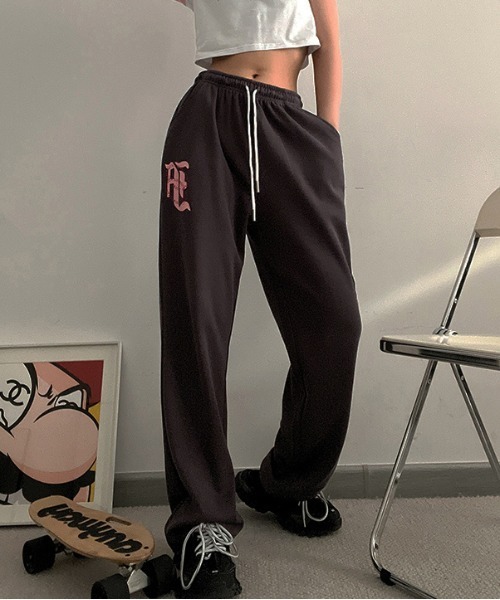 gossip!ロサンゼルス(ゴシップロサンゼルス)の「Y2K スウェットワイドパンツ ルームウェアパンツ(スウェットパンツ・レディース・グレー/ブラック・M/L)」の6枚目の写真