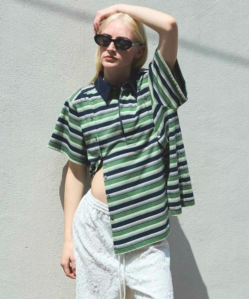 メゾンスペシャル　マルチボーダーポロシャツ Multi Border Polo Shirt/マルチボーダーポロシャツ【MAISON
