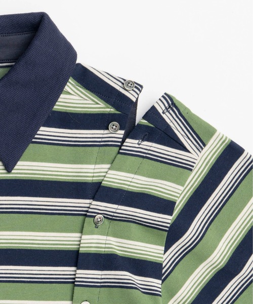 ポロシャツ ポロ Multiway Button Polo Shirt/マルチウェイボタンポロシャツ「MAISON SPECIAL/メゾンスペシャル」 Multiway Button Polo Shirt