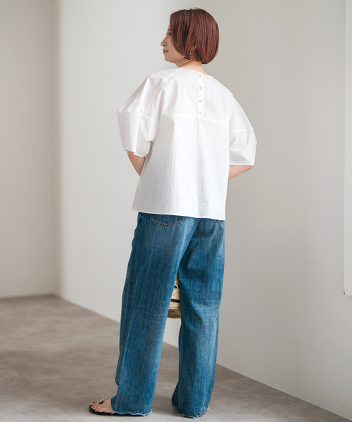 Spick & Span(スピックアンドスパン)の「ラウンドスリーブブラウス(シャツ/ブラウス・レディース・サックスブルー/ブラック/ホワイト・FREE)」の22枚目の写真