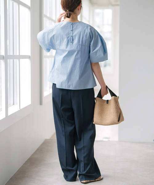 Spick & Span(スピックアンドスパン)の「ラウンドスリーブブラウス(シャツ/ブラウス・レディース・サックスブルー/ブラック/ホワイト・FREE)」の20枚目の写真