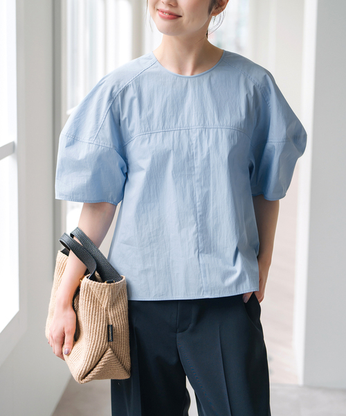 Spick & Span(スピックアンドスパン)の「ラウンドスリーブブラウス(シャツ/ブラウス・レディース・サックスブルー/ブラック/ホワイト・FREE)」の19枚目の写真