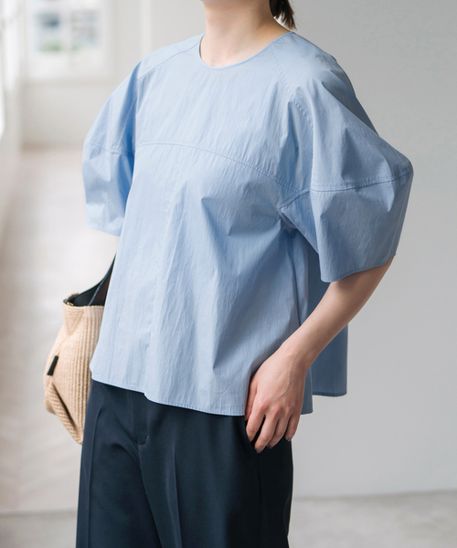 Spick & Span(スピックアンドスパン)の「ラウンドスリーブブラウス(シャツ/ブラウス・レディース・サックスブルー/ブラック/ホワイト・FREE)」の18枚目の写真