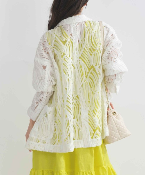 PICCIN(ピッチン)の「コード刺繍レースダブルジャケット(テーラードジャケット・レディース・ブラック/オフホワイト・M)」の7枚目の写真