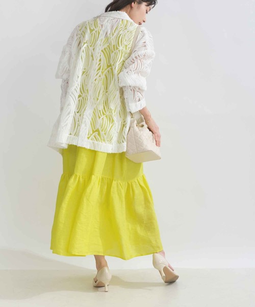 PICCIN(ピッチン)の「コード刺繍レースダブルジャケット(テーラードジャケット・レディース・ブラック/オフホワイト・M)」の10枚目の写真