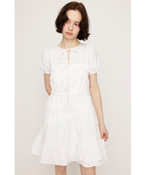 ワンピース AJISAI mini frill puff OP rienda | MA-1オフショルミニフレアワンピース (ワンピース(ミニ