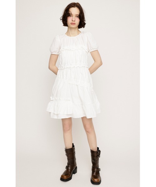新品bibiy SWAN FRILL OP ミニワンピース セール】FRILL 2WAY MINI OP フリル 2ウェイ ミニワンピース