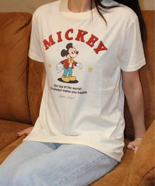 DISNEY/ディズニー】天竺 プリント BOXシルエット 半袖Tシャツ