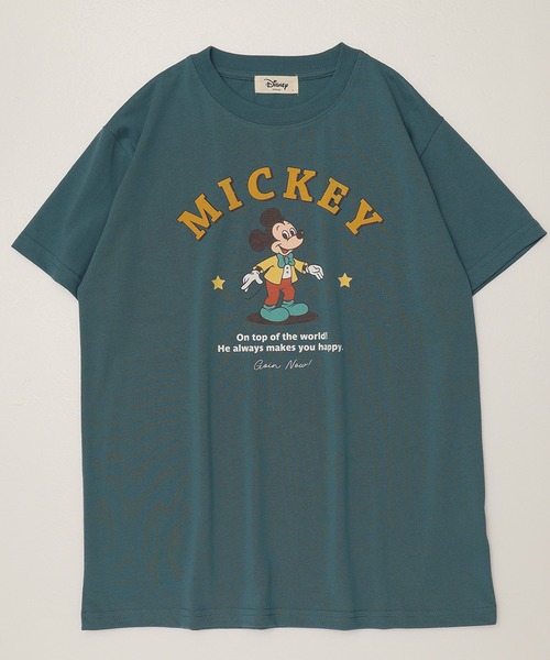 ALWAYS GOOD TIME(オルウェイズグッドタイム)の「【DISNEY/ディズニー】天竺 プリント BOXシルエット 半袖Tシャツ ミッキーマウス/ミニーマウス(Tシャツ/カットソー・レディース・クリーム/オートミール/ブルー系/グリーン・M/L)」の11枚目の写真