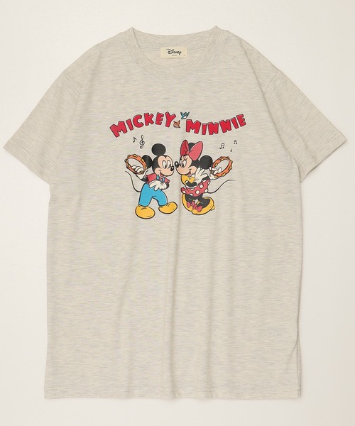 ALWAYS GOOD TIME(オルウェイズグッドタイム)の「【DISNEY/ディズニー】天竺 プリント BOXシルエット 半袖Tシャツ ミッキーマウス/ミニーマウス(Tシャツ/カットソー・レディース・クリーム/オートミール/ブルー系/グリーン・M/L)」の7枚目の写真