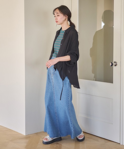 earth music&ecology(アースミュージックアンドエコロジー)の「リブタンクトップ(タンクトップ・レディース・チャコールグレー/ブルー系その他/レッド/ブラック/アイボリー/グリーン系その他・M/S)」の16枚目の写真