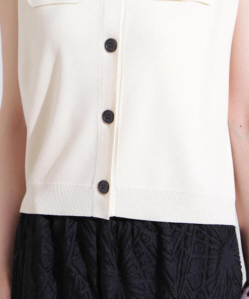 N.（N. Natural Beauty Basic）（エヌエヌナチュラルビューティーベーシック）の「総針コンパクトニットジレ（ベスト・レディース・オフホワイト/グリーン/ネイビー・MEDIUM）」の15枚目の写真