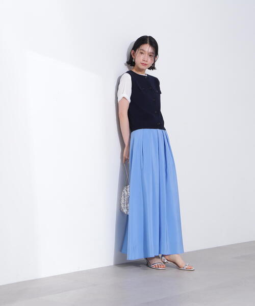 N.（N. Natural Beauty Basic）（エヌエヌナチュラルビューティーベーシック）の「総針コンパクトニットジレ（ベスト・レディース・オフホワイト/グリーン/ネイビー・MEDIUM）」の18枚目の写真