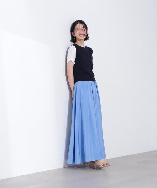 N.（N. Natural Beauty Basic）（エヌエヌナチュラルビューティーベーシック）の「総針コンパクトニットジレ（ベスト・レディース・オフホワイト/グリーン/ネイビー・MEDIUM）」の22枚目の写真