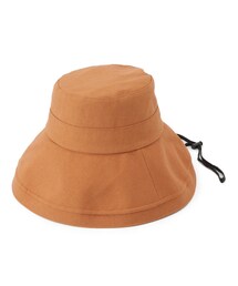 【UVカット】つば先UPハット【サイズ調整／あご紐付き】