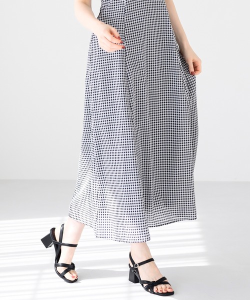 MISCH MASCH（ミッシュマッシュ）の「フレアスリーブギンガムチェックワンピース（ワンピース・レディース・ホワイト/ブラック×ホワイト・S/M）」の4枚目の写真