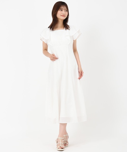 MISCH MASCH（ミッシュマッシュ）の「フレアスリーブギンガムチェックワンピース（ワンピース・レディース・ホワイト/ブラック×ホワイト・S/M）」の20枚目の写真