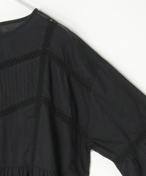 notch.（ノッチ）の「【 notch. by KR 】インド綿　シアー/レース切替ルーズボイルワンピース（ワンピース・レディース・ネイビー/オフホワイト/ブルー/ブラック・M/TM）」の19枚目の写真