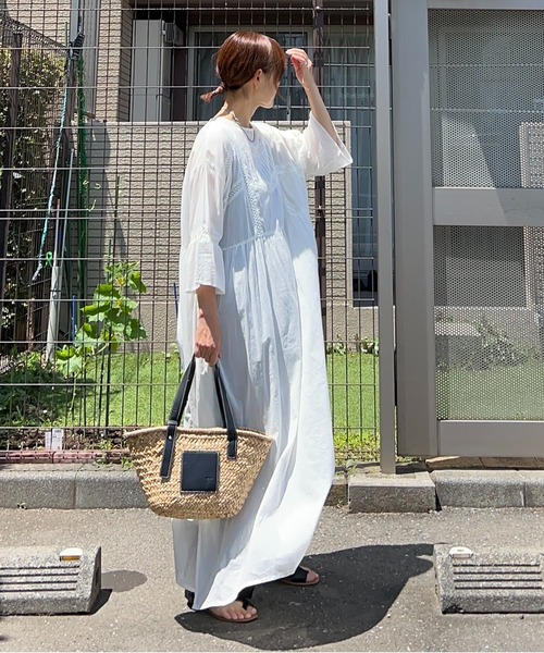 セール】【 notch. by KR 】インド綿 シアー/レース切替ルーズ