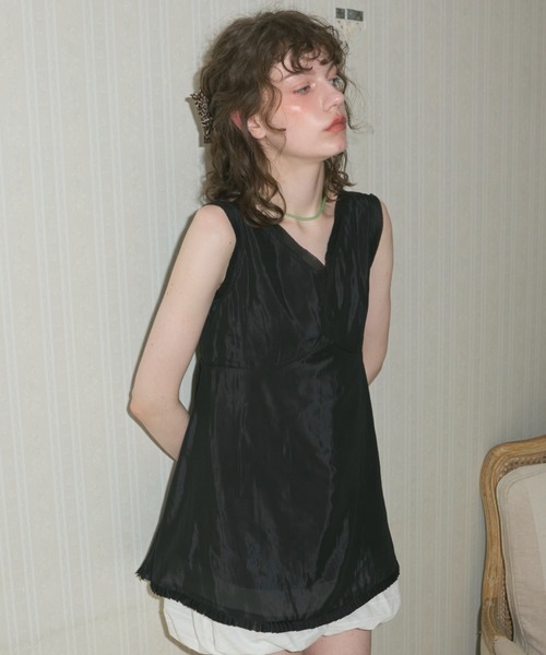 【50％OFF】 pleated sheer hem dress ヘムシアープリーツドレス / ワンピース