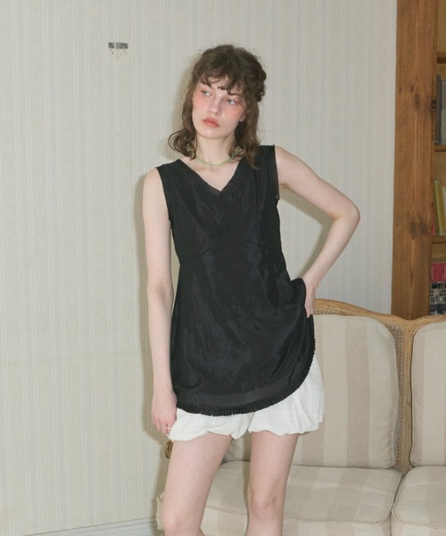 hem sheer pleated dress / ヘムシアープリーツドレス