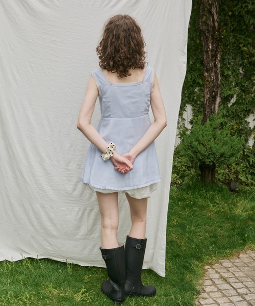 hem sheer pleated dress / ヘムシアープリーツドレス