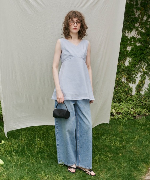 GIUNON（ジウノン）の「hem sheer pleated dress / ヘムシアープリーツドレス（ワンピース・レディース・ブルー/ブラック/ホワイト・FREE）」の16枚目の写真