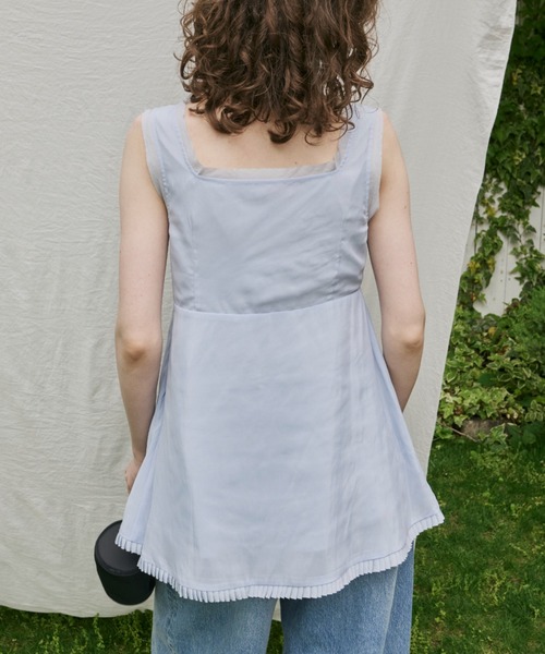 GIUNON（ジウノン）の「hem sheer pleated dress / ヘムシアープリーツドレス（ワンピース・レディース・ブルー/ブラック/ホワイト・FREE）」の17枚目の写真