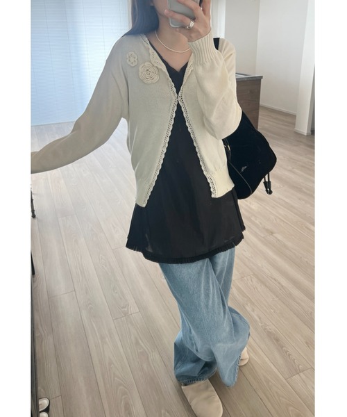 GIUNON（ジウノン）の「hem sheer pleated dress / ヘムシアープリーツドレス（ワンピース・レディース・ブルー/ブラック/ホワイト・FREE）」の8枚目の写真