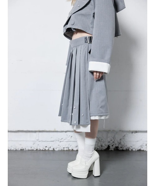 silent(and) Rose Waltz Pants Skirt グレー neith.（ネイス）の「neith./ネイス/Rose Pleats Skirt Pants