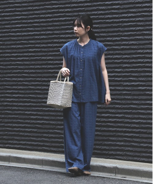 Right-on(ライトオン)の「Other(ソノタ)【レディース】「インド刺繍」ワイドパンツ(その他パンツ・レディース・ブルー/ダークグレー・L/M)」の3枚目の写真