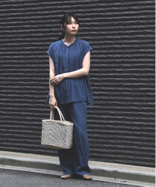 Right-on(ライトオン)の「Other(ソノタ)【レディース】「インド刺繍」ワイドパンツ(その他パンツ・レディース・ブルー/ダークグレー・L/M)」の4枚目の写真