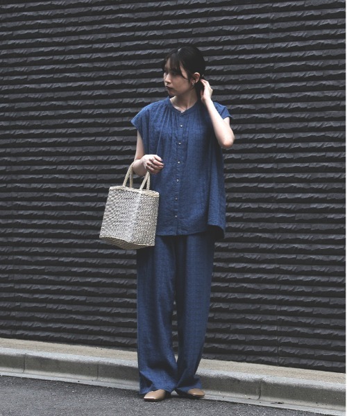 Right-on(ライトオン)の「Other(ソノタ)【レディース】「インド刺繍」ワイドパンツ(その他パンツ・レディース・ブルー/ダークグレー・L/M)」の5枚目の写真