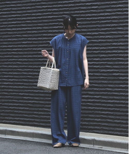 Right-on(ライトオン)の「Other(ソノタ)【レディース】「インド刺繍」ワイドパンツ(その他パンツ・レディース・ブルー/ダークグレー・L/M)」の6枚目の写真