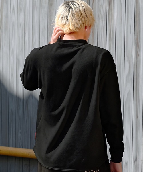 Felt-Maglietta（フェルトマリエッタ）の「[ROUXDI PERFE ルゥディパフィー]日本製ヘンリーネックトップス（Tシャツ/カットソー・メンズ・ホワイト/ブラック・MEDIUM/LARGE）」の11枚目の写真