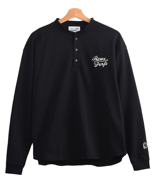 Felt-Maglietta（フェルトマリエッタ）の「[ROUXDI PERFE ルゥディパフィー]日本製ヘンリーネックトップス（Tシャツ/カットソー・メンズ・ホワイト/ブラック・MEDIUM/LARGE）」の12枚目の写真