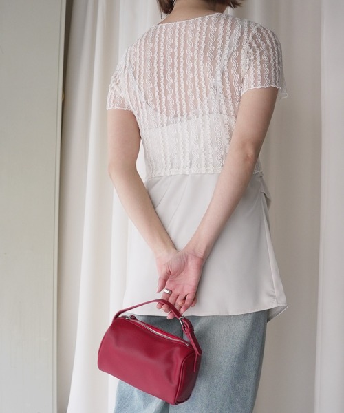O'fmus(オフムス)の「【O'fmus】 シアーストライプレーストップス ofmw25s019(その他トップス・レディース・ブラック/アイボリー・FREE)」の8枚目の写真