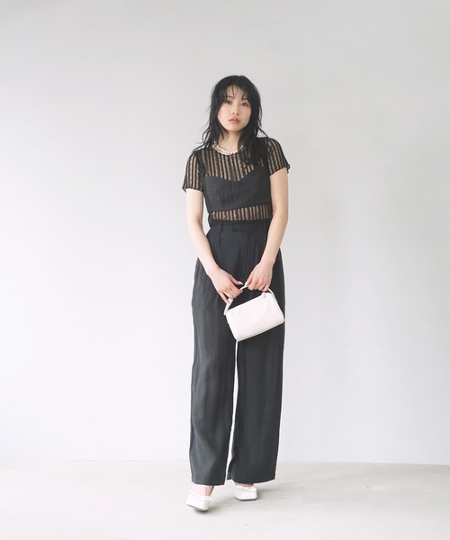O'fmus(オフムス)の「【O'fmus】 シアーストライプレーストップス ofmw25s019(その他トップス・レディース・ブラック/アイボリー・FREE)」の21枚目の写真