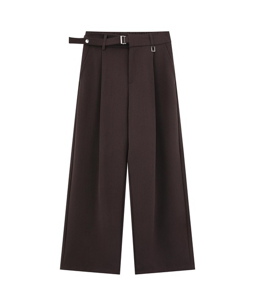 aimoha（アイモハ）の「調節ベルト付きワイドタックスラックスパンツ（スラックス・メンズ・ライトベージュ/チョコ/ブラック・MEDIUM/LARGE）」の9枚目の写真