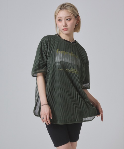 ENVYM(アンビー)の「メッシュビックシルエットTシャツ(Tシャツ/カットソー・レディース・ブラック/カーキ/ホワイト・FREE)」の18枚目の写真